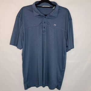 Travis Mathew Men's Short Sleeve Collared Golf Shirt Blue sz XL